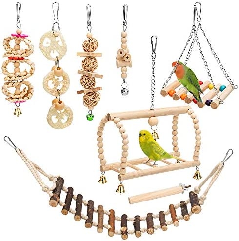 8 – Give your budgies perches and toys to keep them happy.