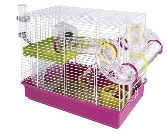 A wire cage is the best type of cage for a hamster.