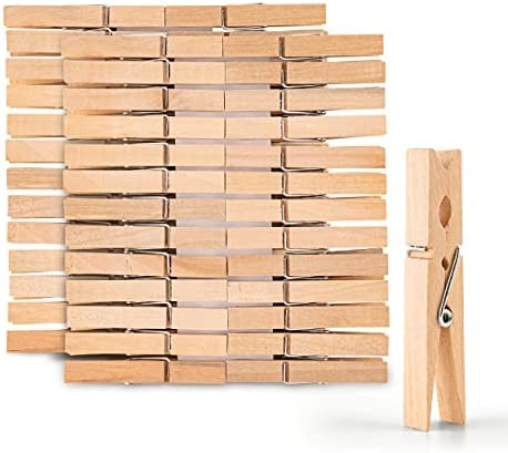 Wooden clothespins are a great way to keep your clothes organized.